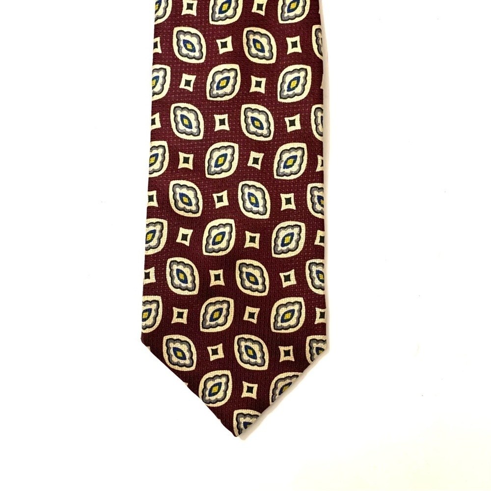 BROOKS BROTHERS Silk Tie, burgundy and gold